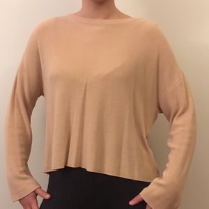 Eileen Fisher Boxy Crop Peach Tencel Sweater